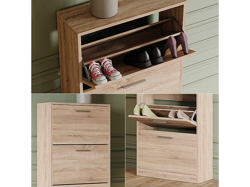 Meuble à chaussure sonoma 59x22x137 gizmo