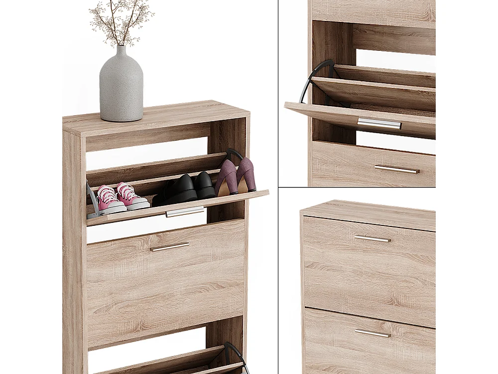 Meuble à chaussure sonoma 59x22x137 gizmo