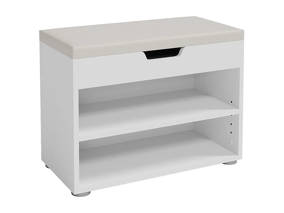Banc pour chaussures blanc 60x30x45 rolfe