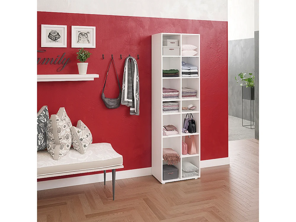 Armoire à chaussures blanc 52.4x33.3x183.3 paris