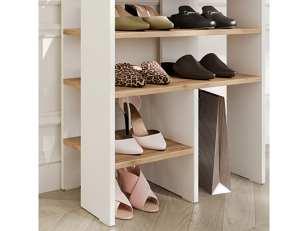 Armoire à chaussures chêne blanc/force de lor 60x34.4x100 marlon