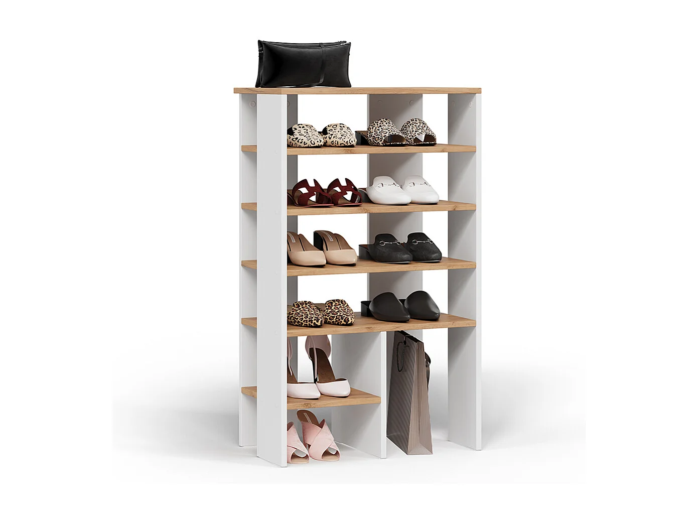 Armoire à chaussures chêne blanc/force de lor 60x34.4x100 marlon