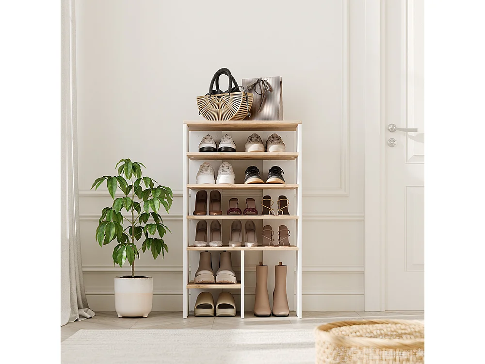 Armoire à chaussures chêne blanc/force de lor 60x34.4x100 marlon