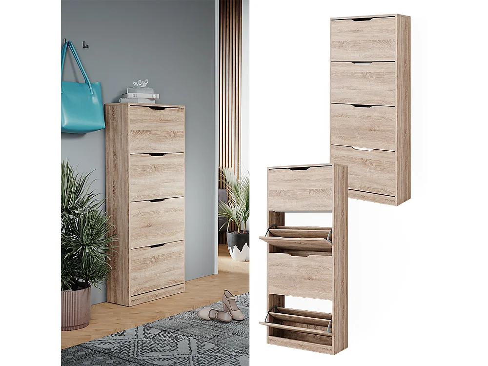 Meuble à chaussure sonoma 59x22x137 luca