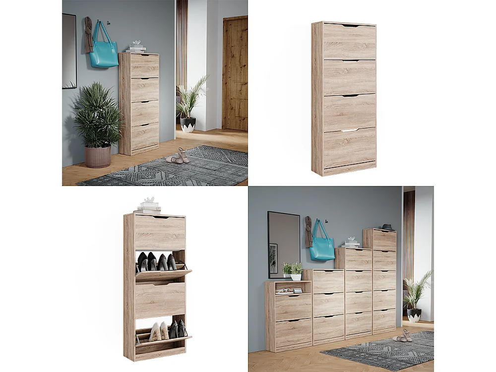 Meuble à chaussure sonoma 59x22x137 luca