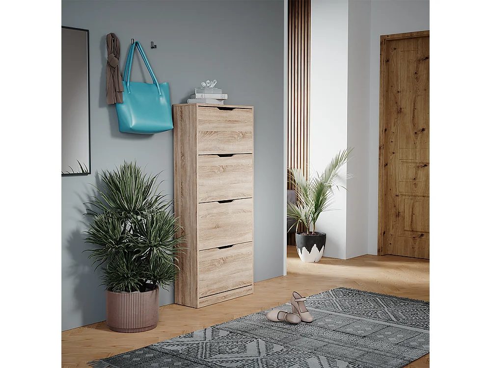 Meuble à chaussure sonoma 59x22x137 luca