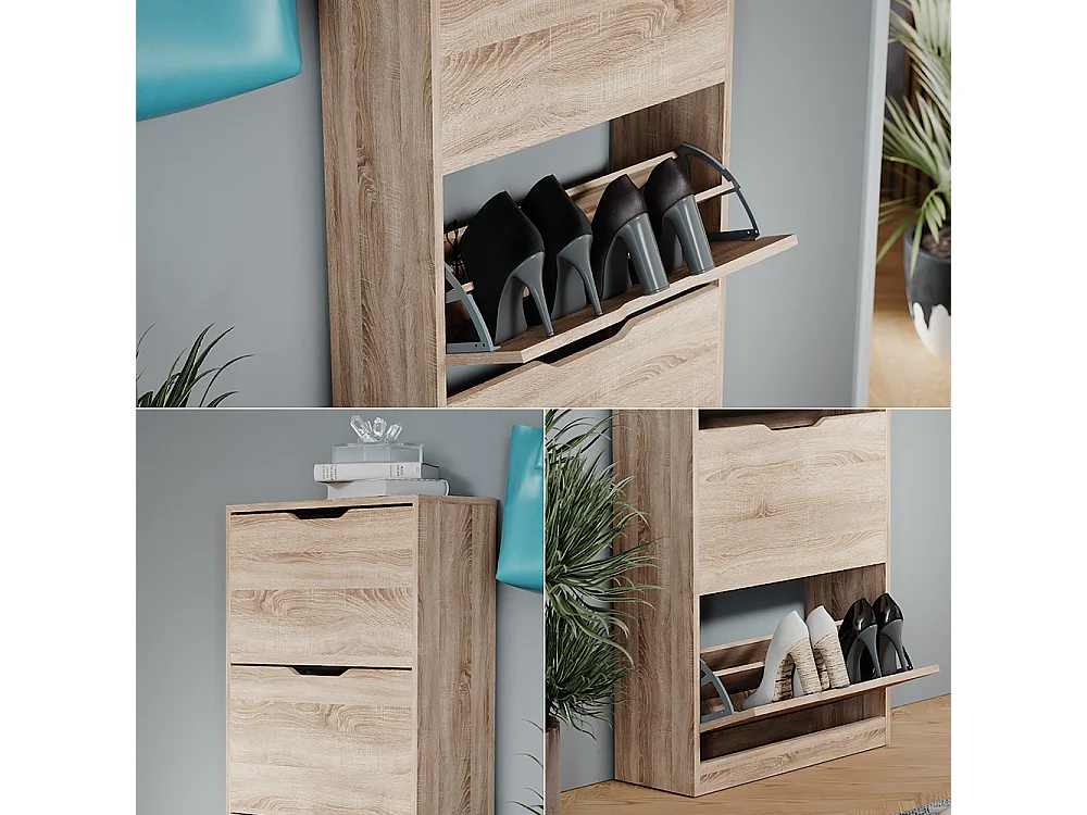 Meuble à chaussure sonoma 59x22x137 luca