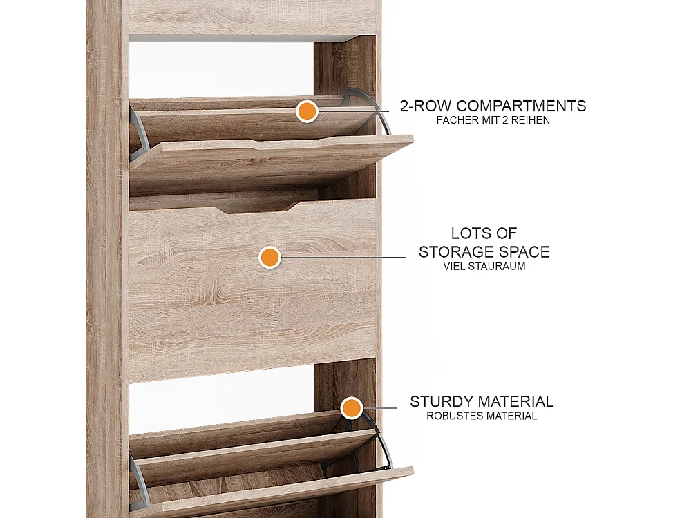 Meuble à chaussure sonoma 59x22x137 luca