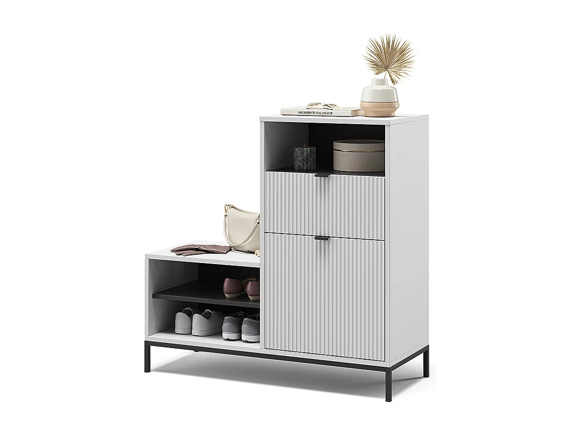 Banc pour chaussures blanc 100x40x98.5 eliza