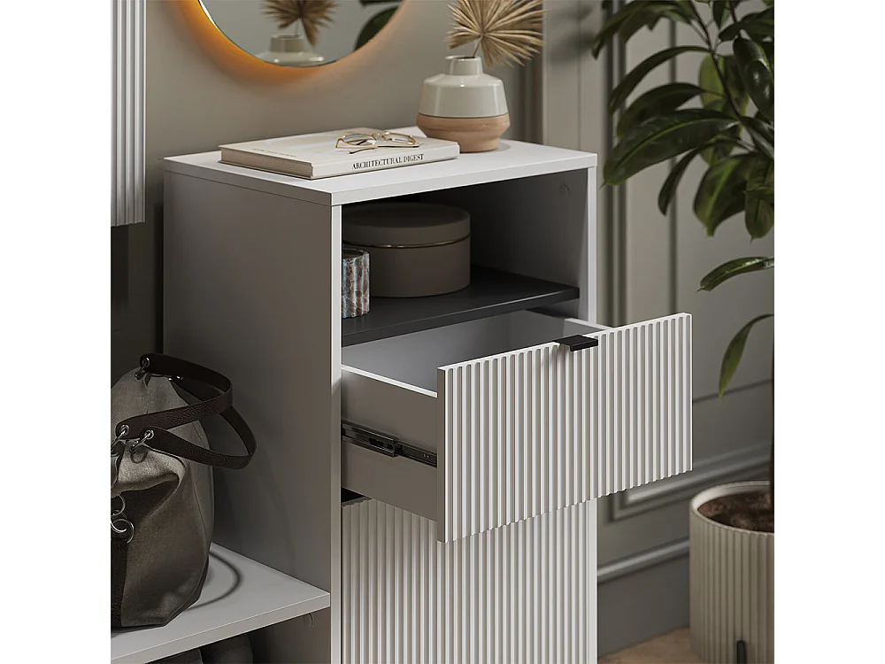 Banc pour chaussures blanc 100x40x98.5 eliza