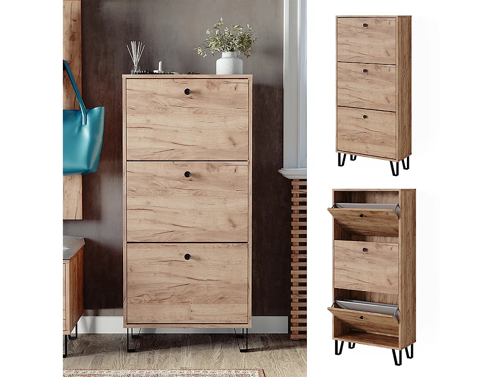 Le basculeur à chaussures chêne de force doré 130x26x60 siri