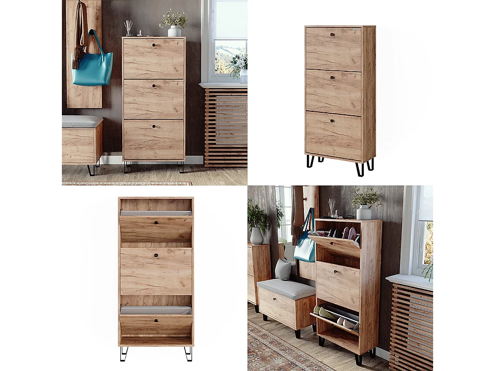 Le basculeur à chaussures chêne de force doré 130x26x60 siri