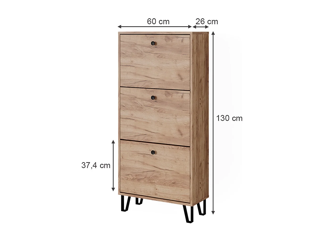 Le basculeur à chaussures chêne de force doré 130x26x60 siri