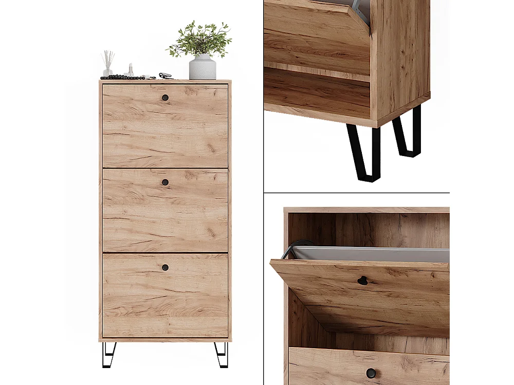 Le basculeur à chaussures chêne de force doré 130x26x60 siri