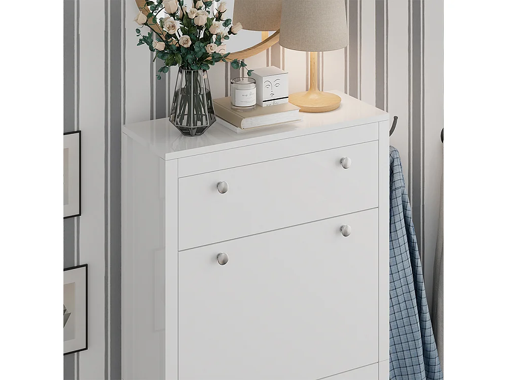 Armoire à chaussures blanc 60x23.5x153 aron