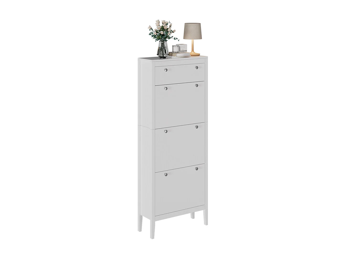 Armoire à chaussures blanc 60x23.5x153 aron