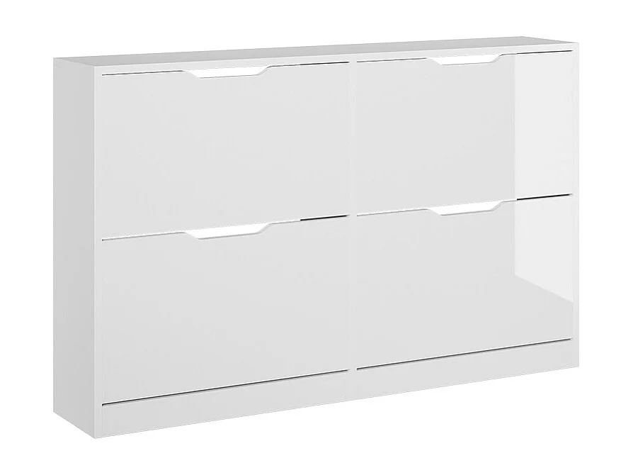 Schuhkipper weiß/weiß hochglanz 116.6x22x72.5 luca
