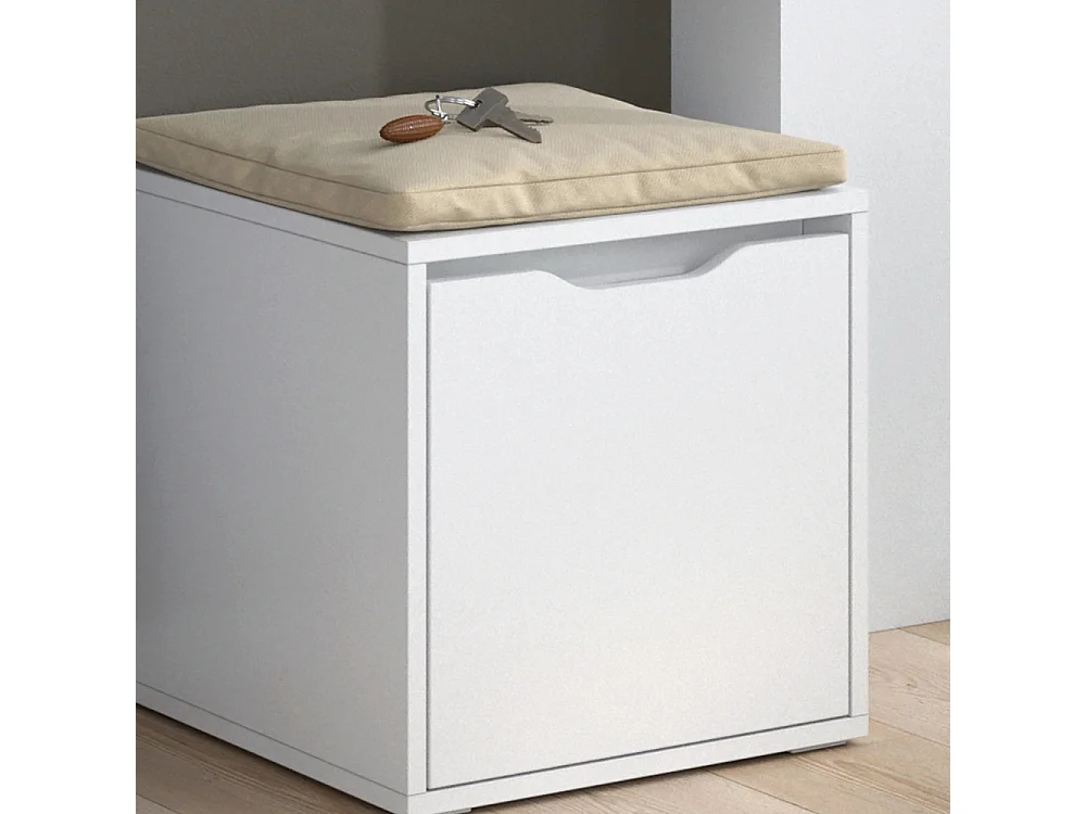 Banc pour chaussures blanc 40x40x40.6 ruben