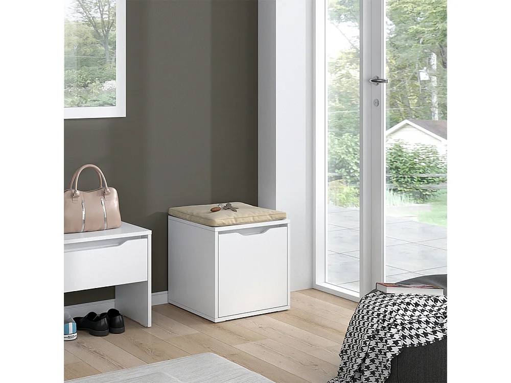 Banc pour chaussures blanc 40x40x40.6 ruben