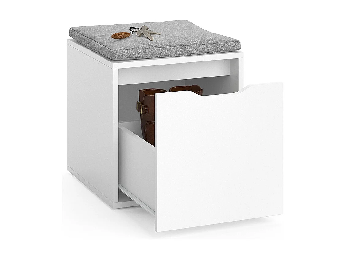 Banc pour chaussures blanc 40x40x40.6 ruben