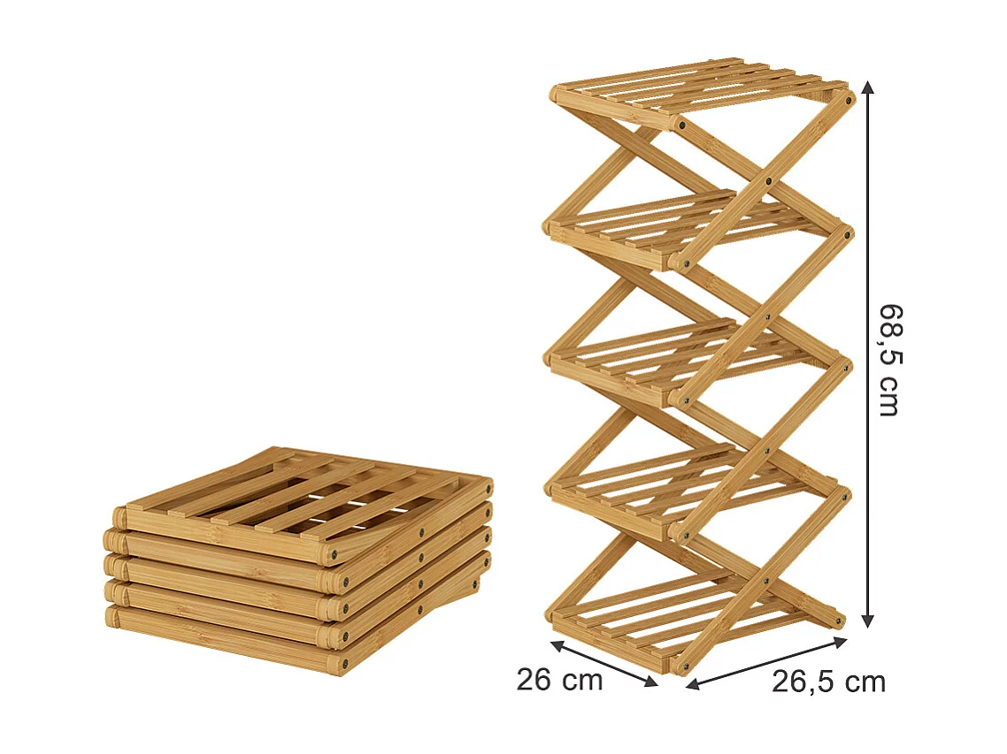 Schuhregal bambus 26x26.5x68.5 ziggy