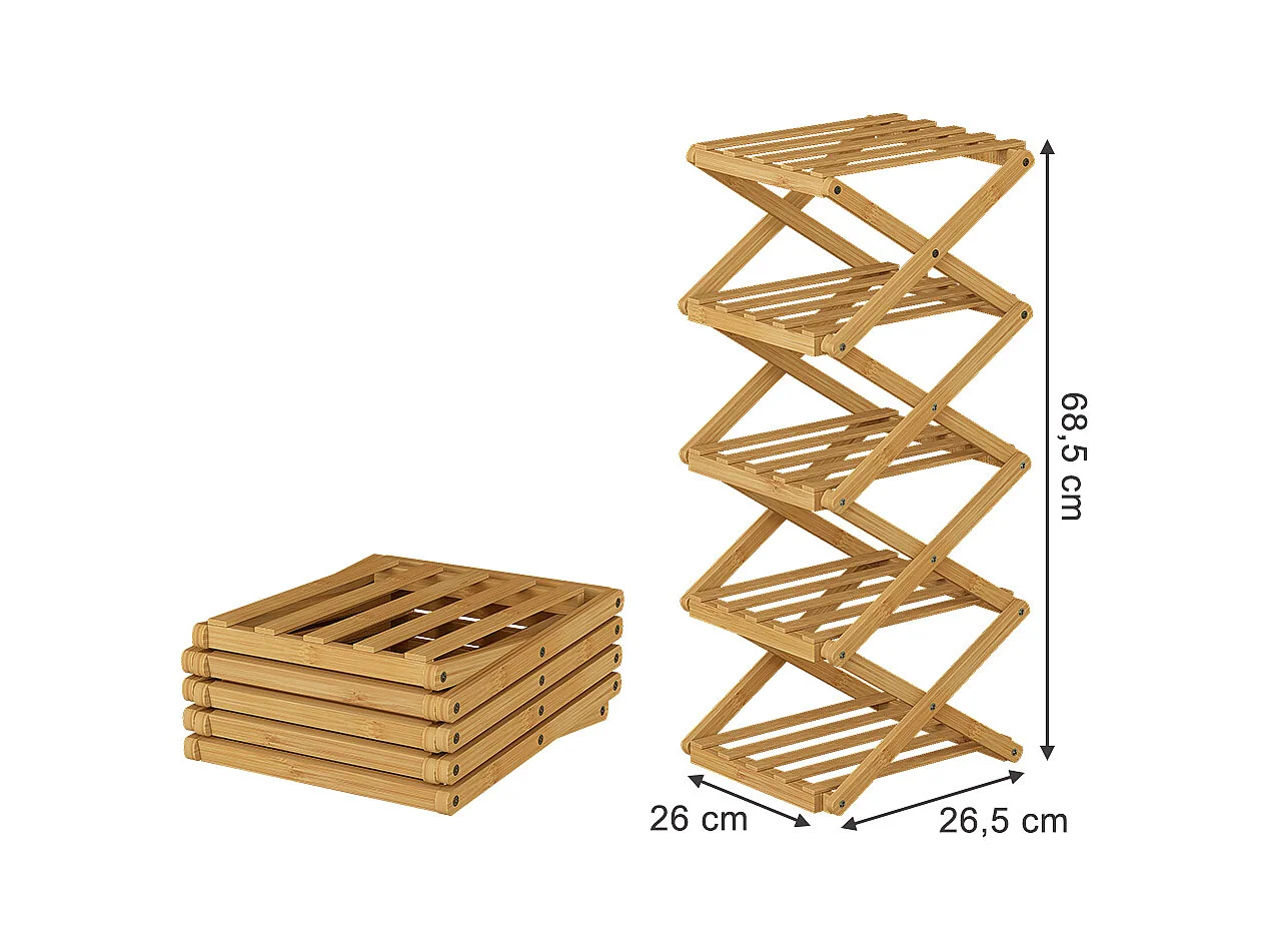 Szafka na buty bambus 26x26.5x68.5 ziggy