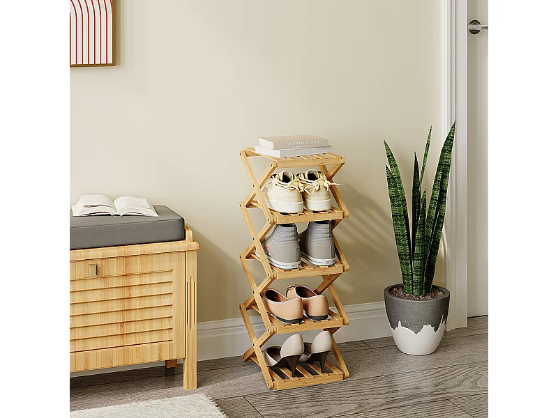 Armoire à chaussures bambou 26x26.5x68.5 ziggy