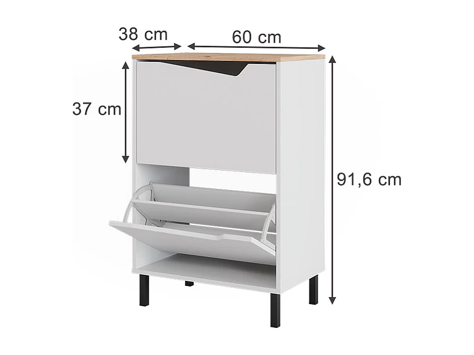 Schuhkipper weiß/artisan 60x38x91.6 marelle