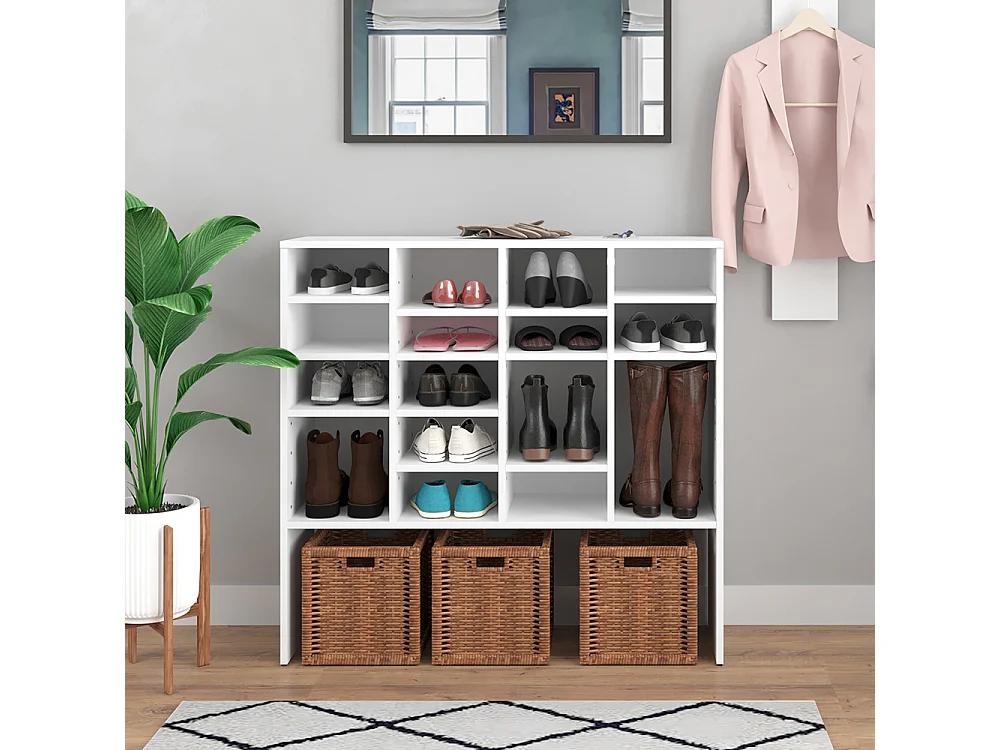 Schuhschrank weiß 104x33x99 hermia