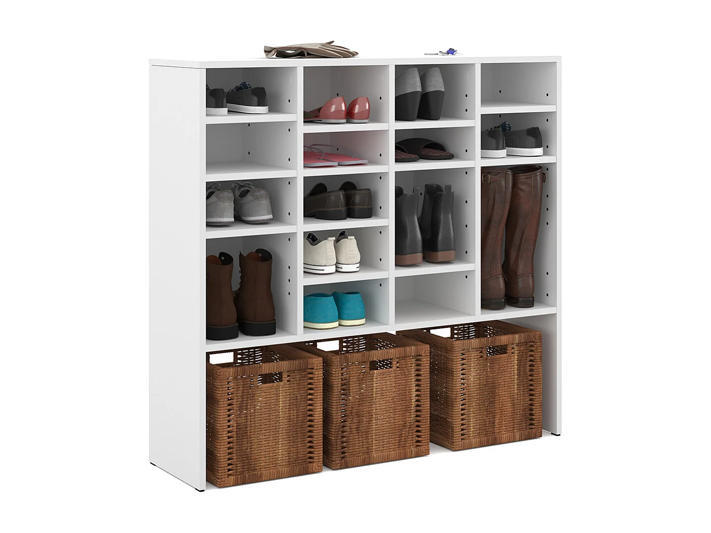 Schuhschrank weiß 104x33x99 hermia