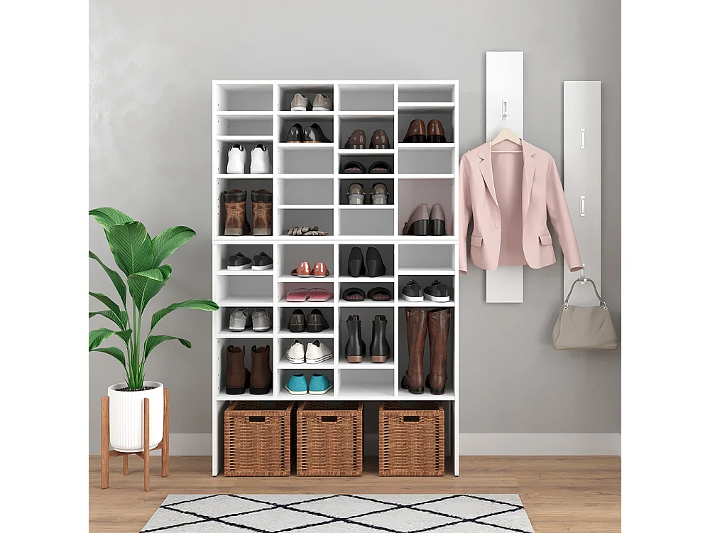 Schuhschrank weiß 104x33x99 hermia