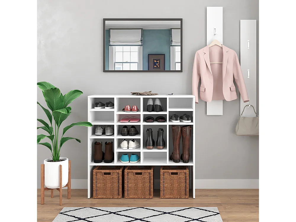 Armoire à chaussures blanc 104x33x99 hermia
