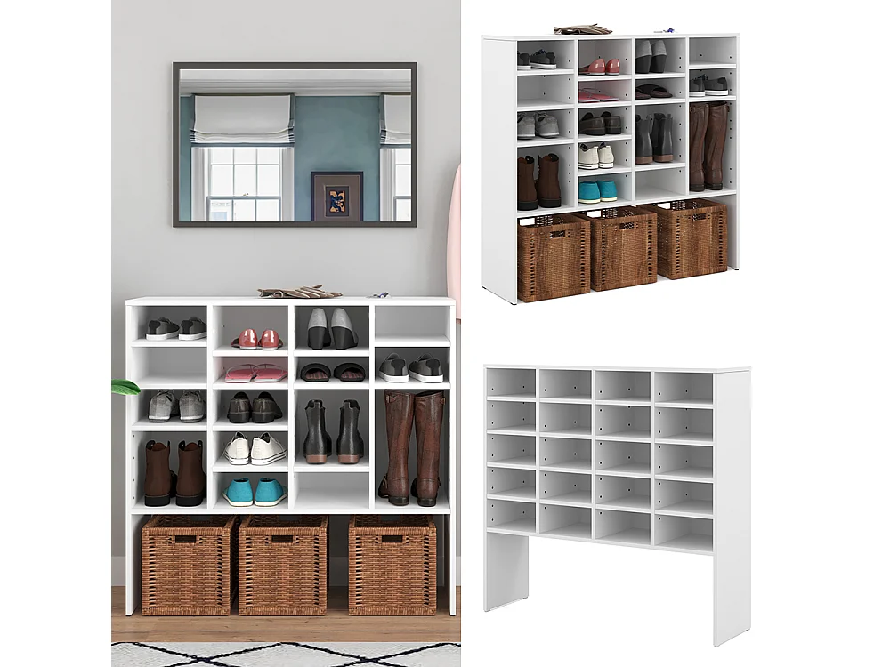 Armoire à chaussures blanc 104x33x99 hermia