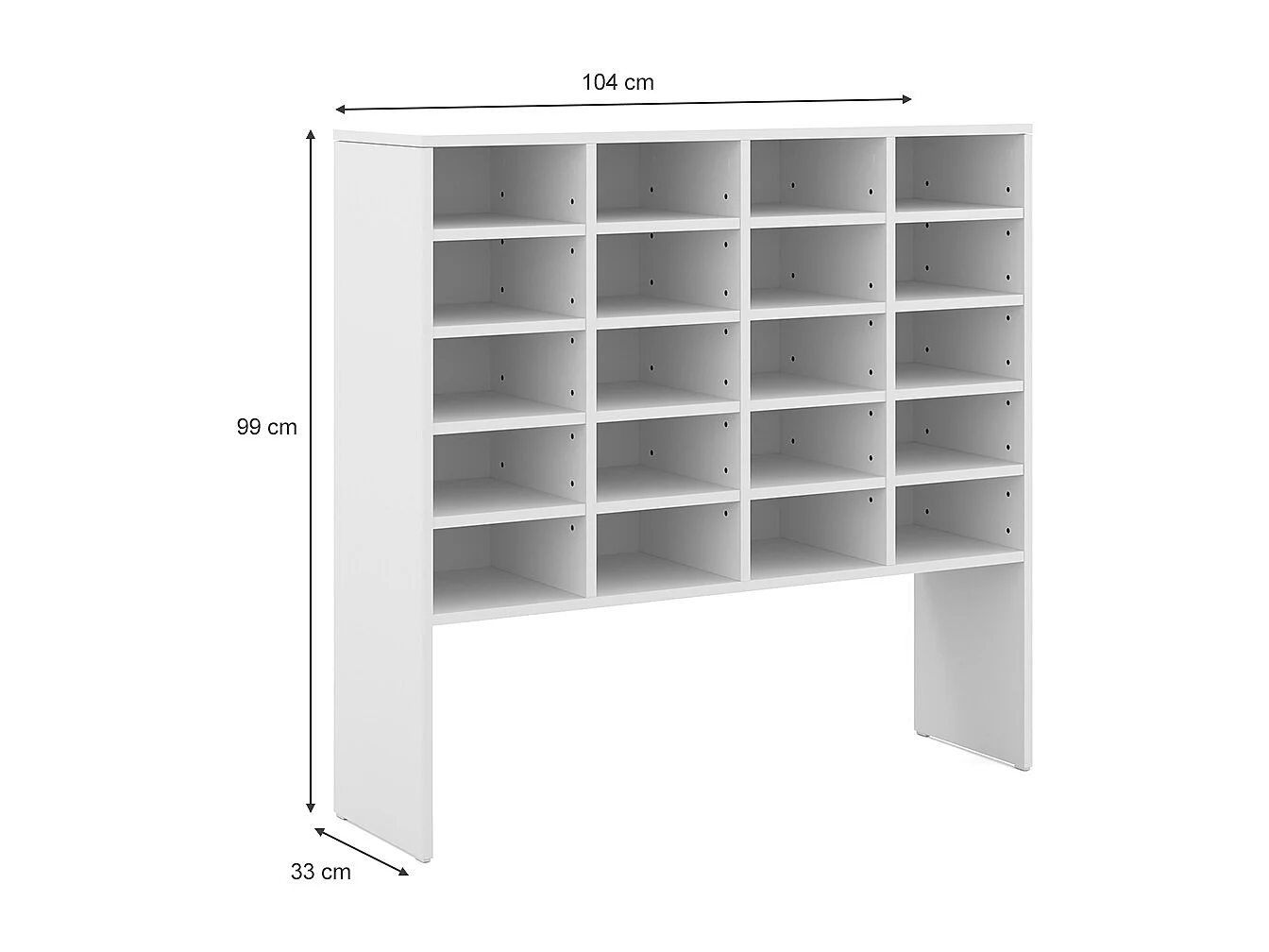 Skoskab hvid 104x33x99 hermia