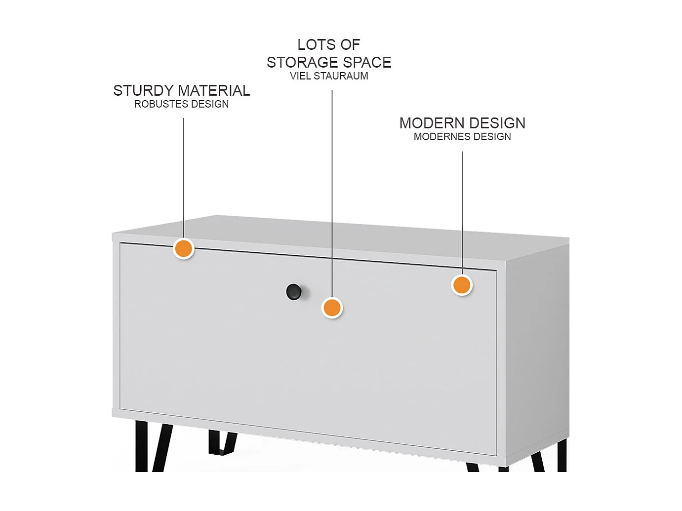 Banco para zapatos blanco 80x35.1x46 siri