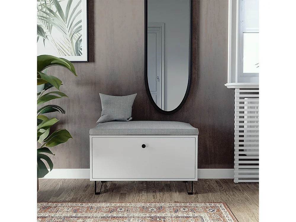 Banc à chaussures blanc 80x35.1x46 siri