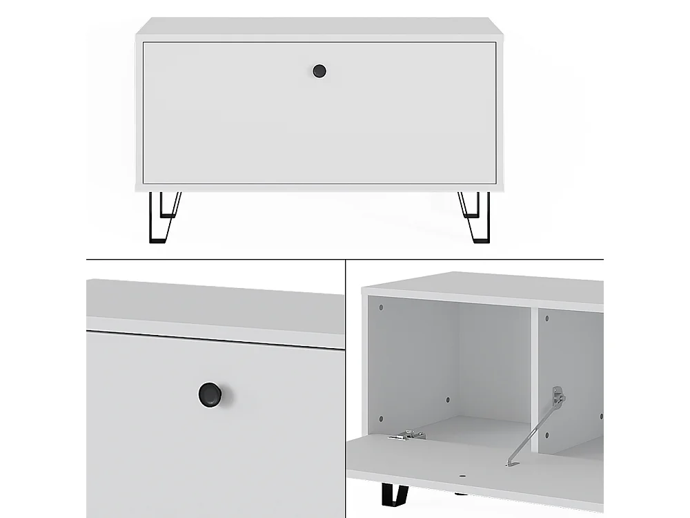 Banc à chaussures blanc 80x35.1x46 siri