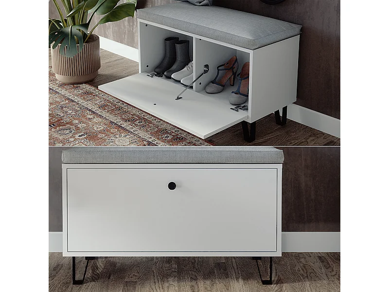 Sitzbank weiß 80x35.1x46 siri