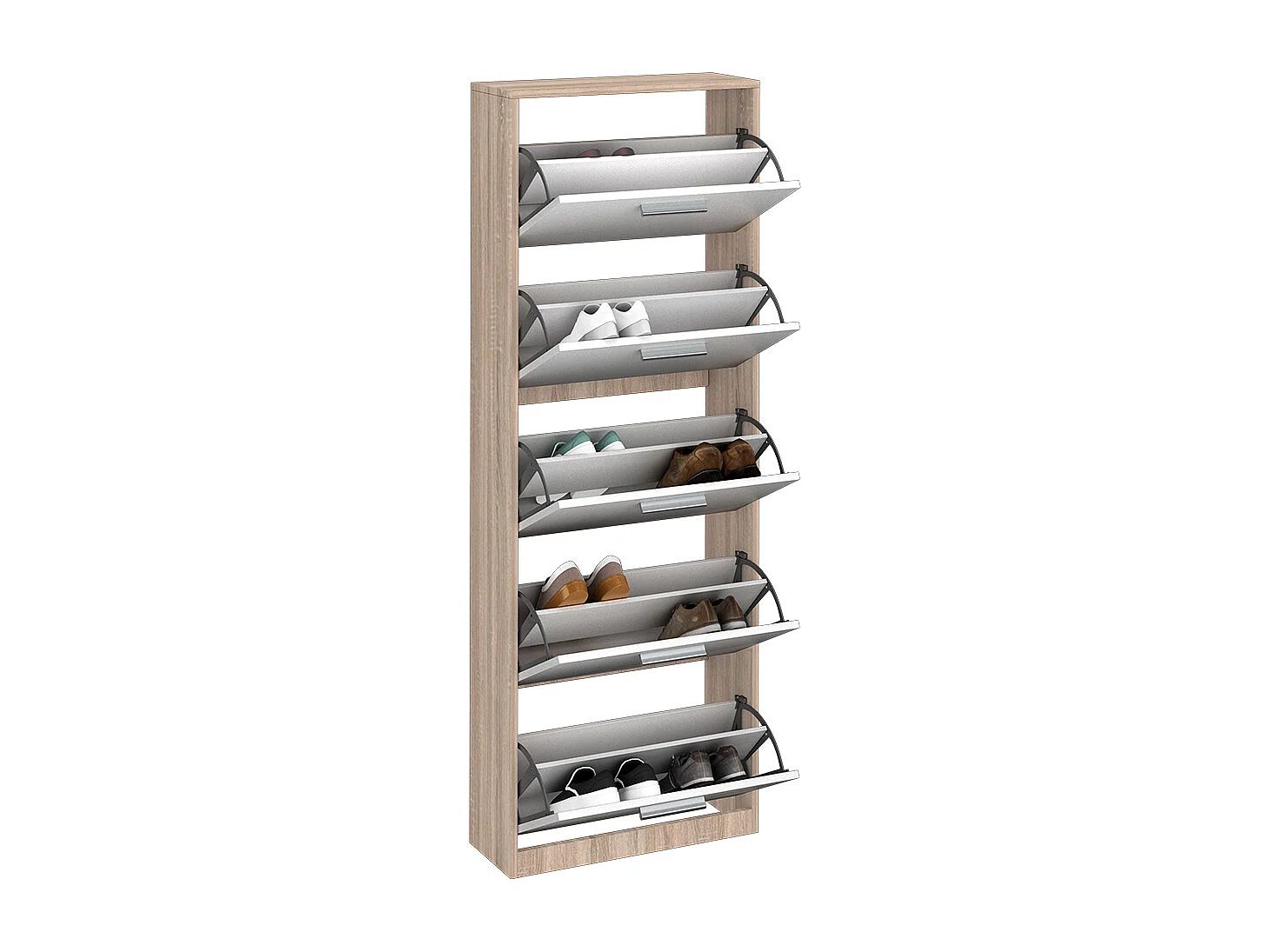 Meuble à chaussure blanc/sonoma 59x22x169.5 gizmo