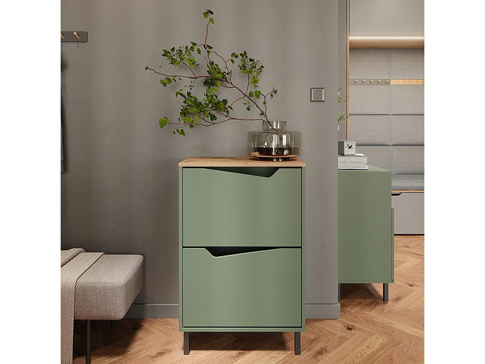 Shoe tipper green/artisan 60x38x91.6 marelle
