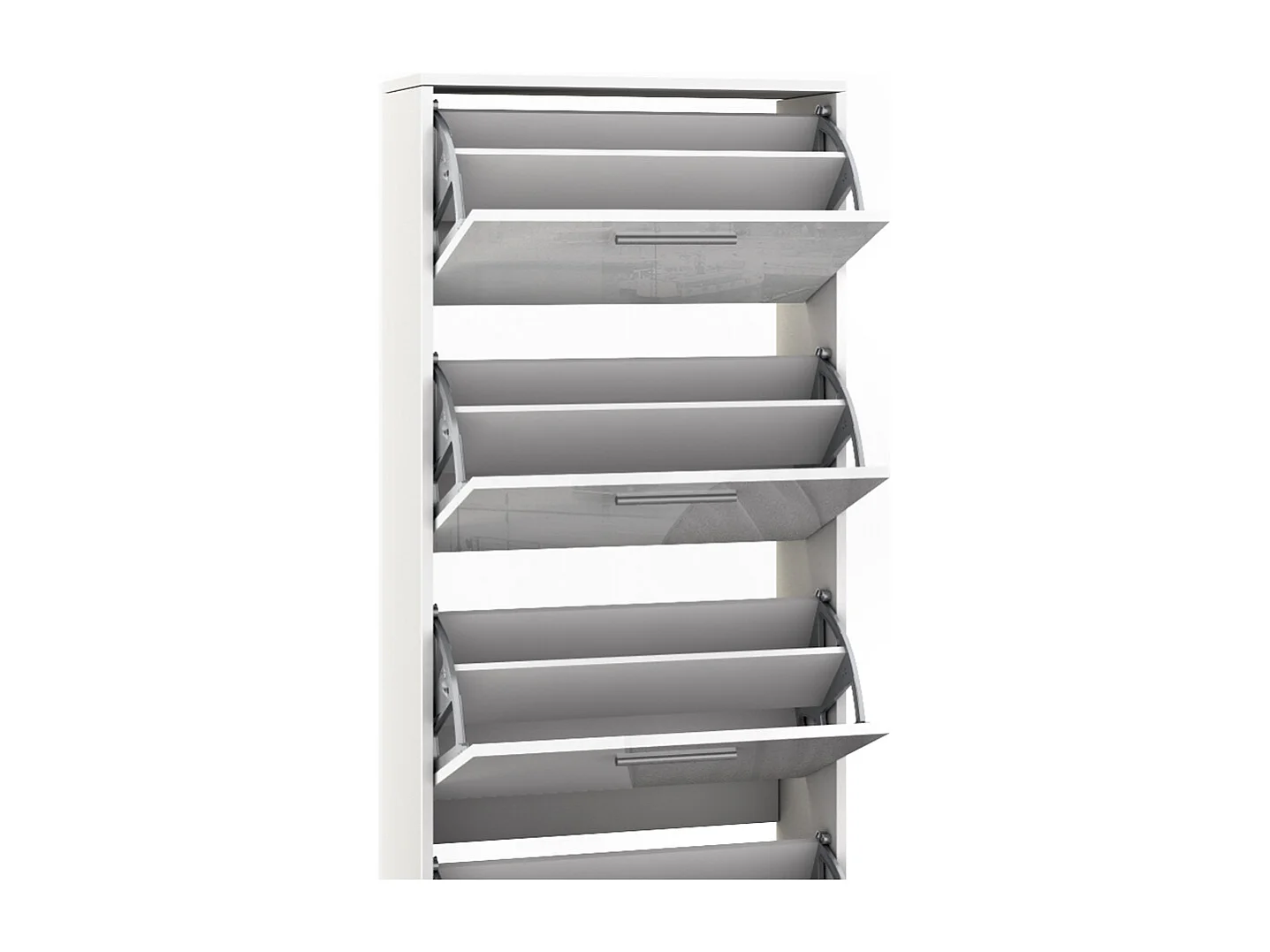 Meuble à chaussure blanc haute brillance 59x22x169.5 gizmo