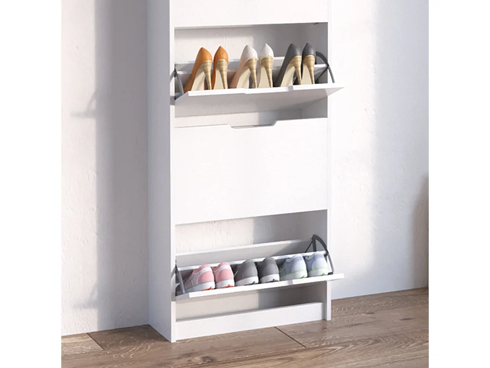 Meuble à chaussure blanc 59x22x169 luca