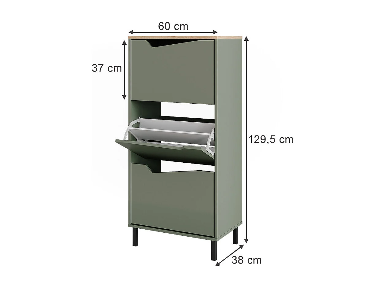 Schuhkipper grün/artisan 60x38x129.5 marelle