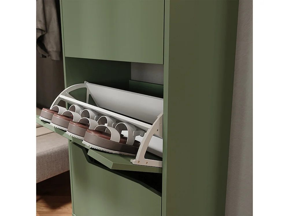 Benne à chaussures vert/artisan 60x38x129.5 marelle