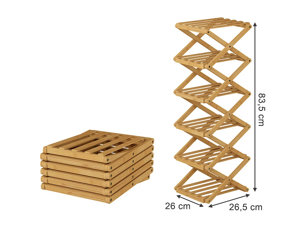 Schuhregal bambus 26x26.5x83.5 ziggy