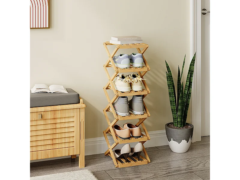 Armoire à chaussures bambou 26x26.5x83.5 ziggy