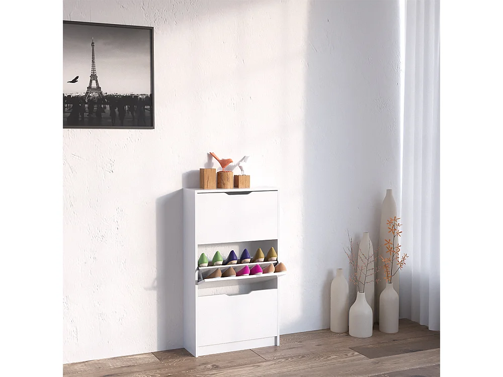 Zapatera abatible blanco 59x22x105 luca