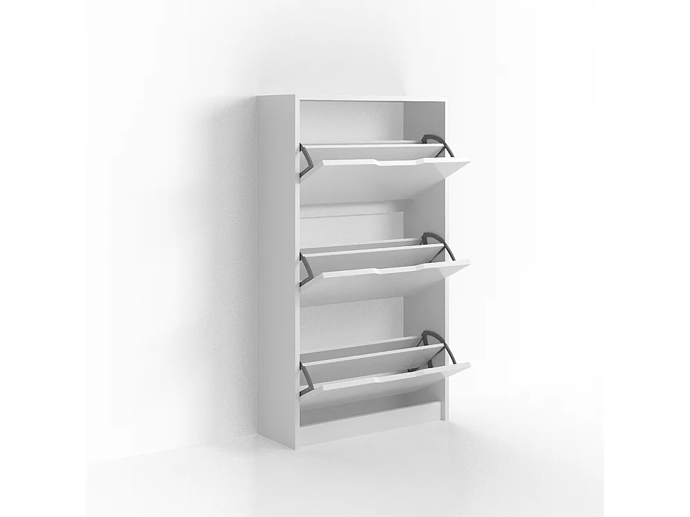 Meuble à chaussure blanc 59x22x105 luca