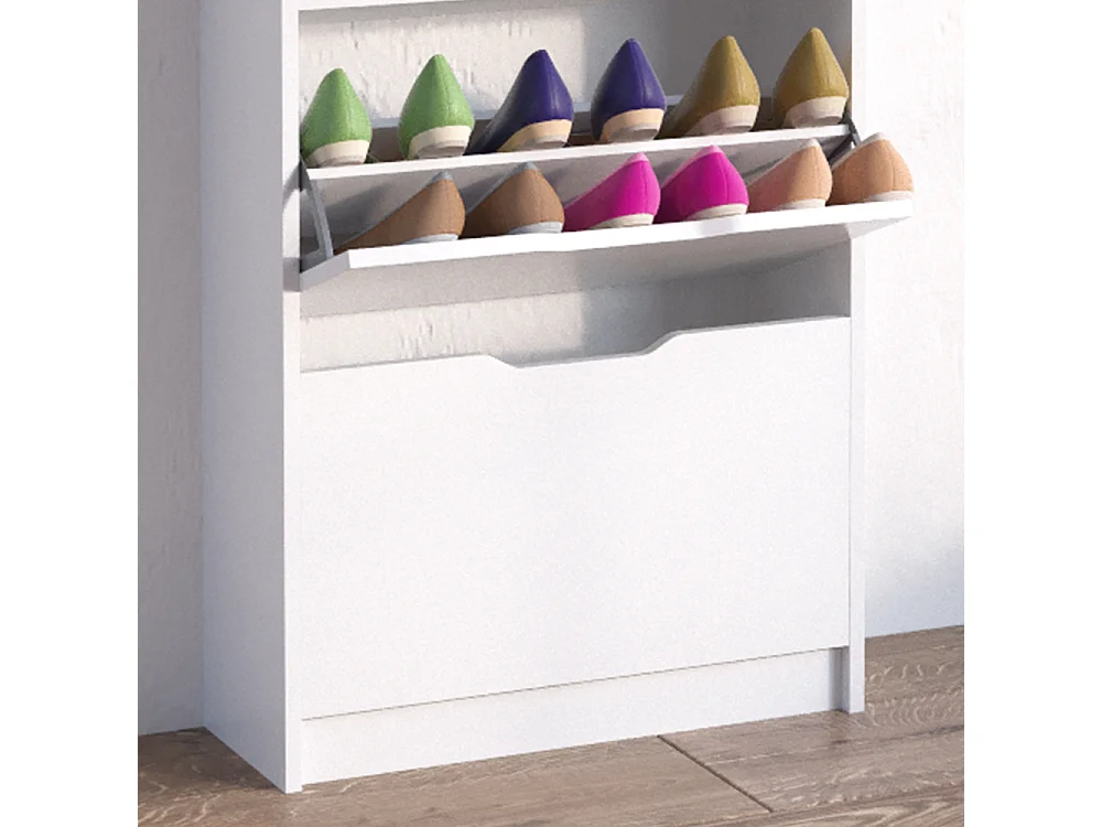 Meuble à chaussure blanc 59x22x105 luca