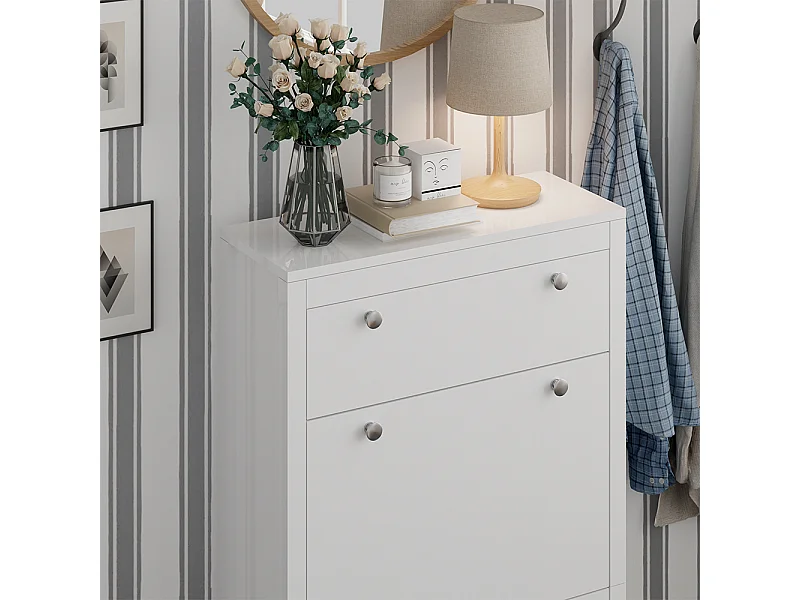 Szafka na buty biały 60x23.5x115 aron